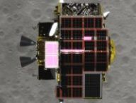 SLIM survolant la Lune, illustration. // Source : Jaxa (image recadrée)