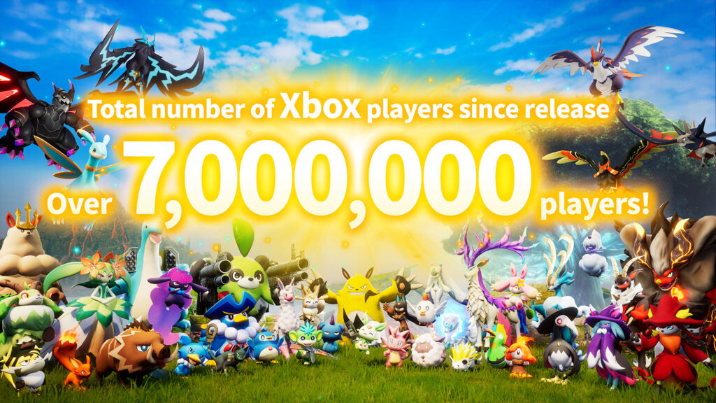 7 millions de joueurs sur Xbox pour Palworld // Source : Microsoft 7 millions de joueurs sur Xbox pour Palworld // Source : Microsoft