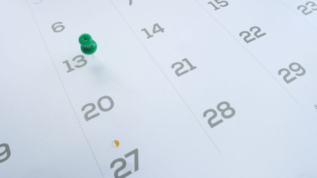 Un calendrier. // Source : Canva Un calendrier. // Source : Canva