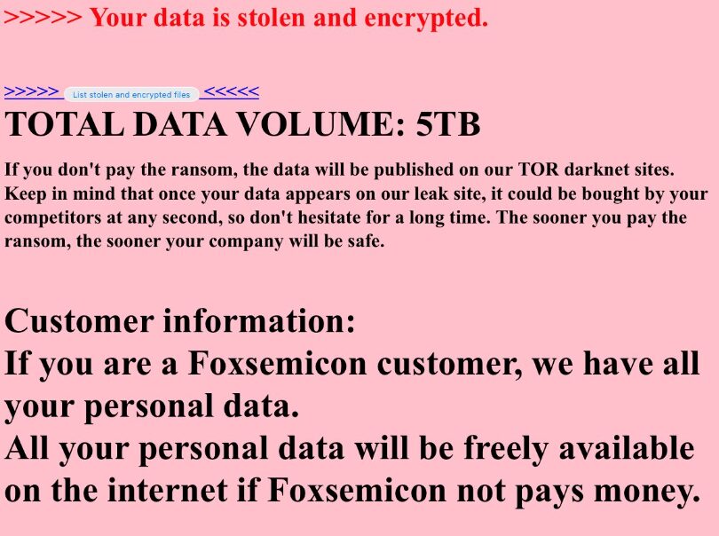 Le message publié sur le site de Foxsemicon. // Source : Numerama Le message publié sur le site de Foxsemicon. // Source : Numerama