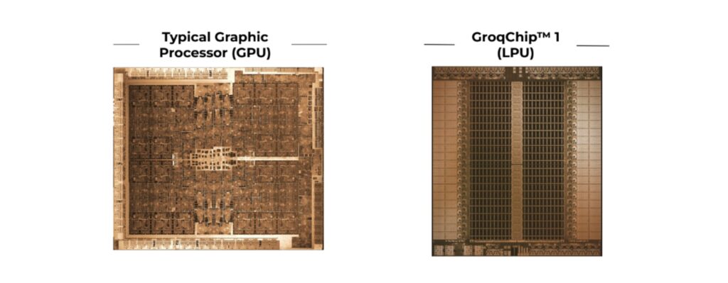 Une puce GroqChip est plus simple qu'un GPU. Une puce GroqChip est plus simple qu'un GPU.