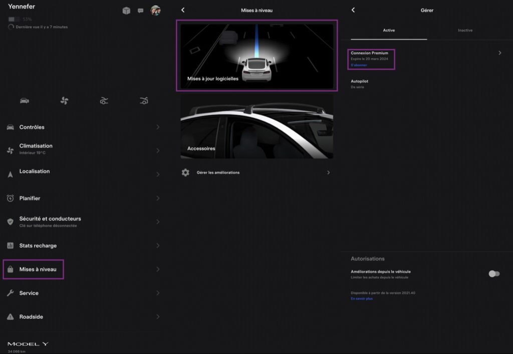 Comment s'abonner depuis l'application Tesla à la connexion premium Comment s'abonner depuis l'application Tesla à la connexion premium