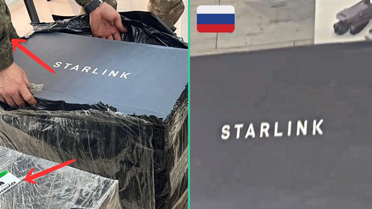 Des Kits Starlink potentiellement stockés en Russie. // Source : X Des Kits Starlink potentiellement stockés en Russie. // Source : X