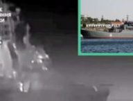 Les images de l'attaque du drone naval // Source : Ministère ukrainien de la défense Les images de l'attaque du drone naval // Source : Ministère ukrainien de la défense