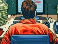 Le leader des pirates de Lockbit répond aux forces de police. // Source : Numerama avec Midjourney