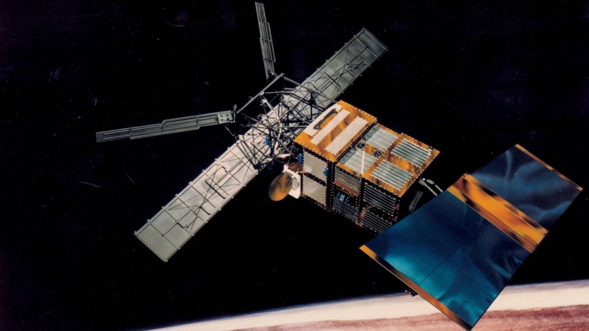 Représentation du satellite ERS-2. // Source : ESA (image recadrée) Représentation du satellite ERS-2. // Source : ESA (image recadrée)