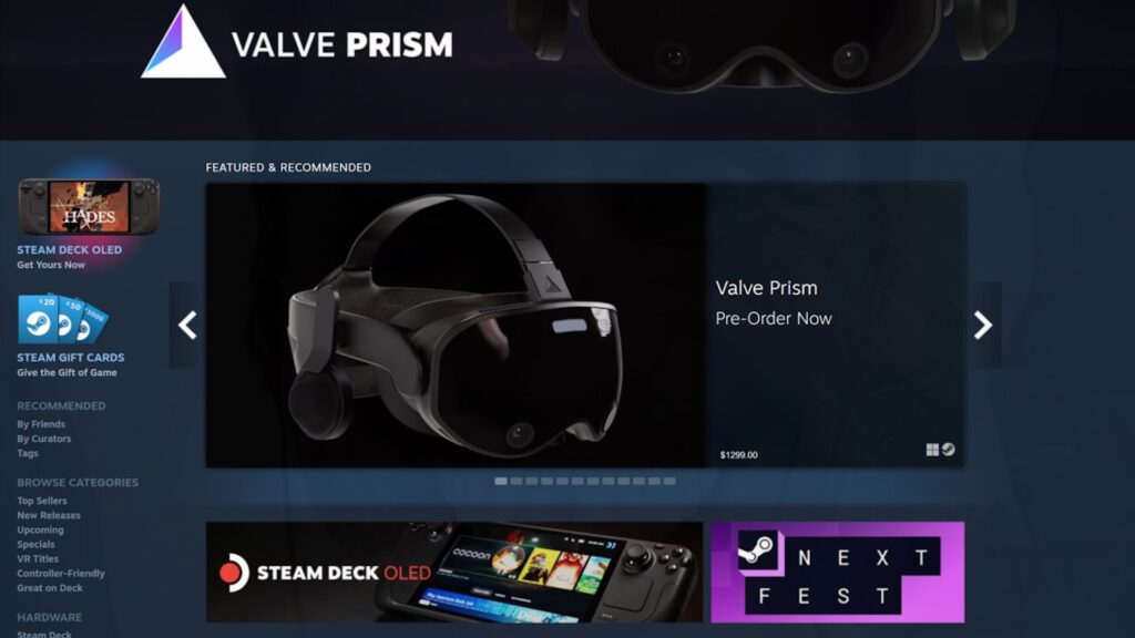 Montage avec le faux casque de Valve sur la page Steam // Source : Twitter ZexisZexc Montage avec le faux casque de Valve sur la page Steam // Source : Twitter ZexisZexc