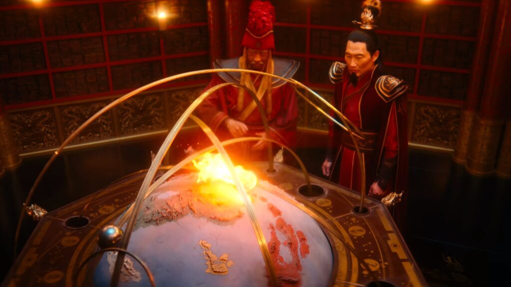 La comète de Sozin, aperçue à la fin d'Avatar, le dernier maître de l'air // Source : Netflix La comète de Sozin, aperçue à la fin d'Avatar, le dernier maître de l'air // Source : Netflix
