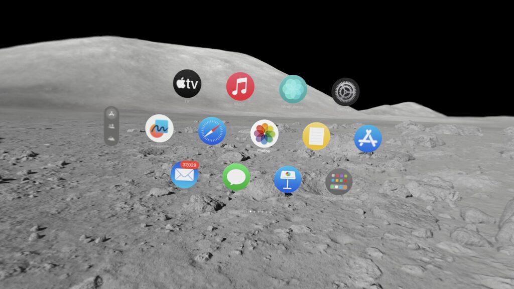 Quand on appuie sur le bouton rond, les icônes apparaîssent. Peu importe où on regarde. Quand on appuie sur le bouton rond, les icônes apparaîssent. Peu importe où on regarde.