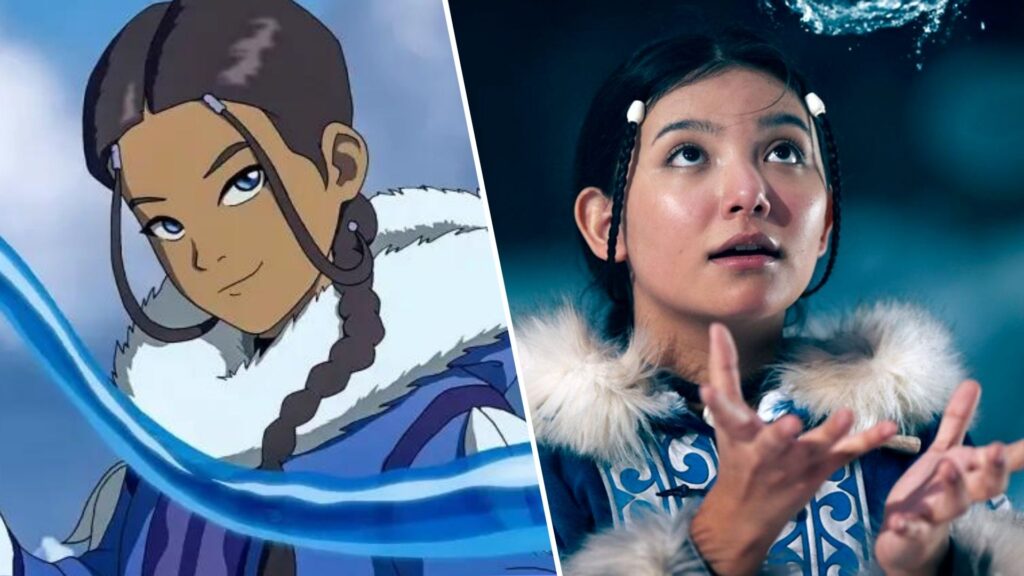 Katara dans l'animé / dans la série Netflix. // Source : Nickelodeon / Netflix Katara dans l'animé / dans la série Netflix. // Source : Nickelodeon / Netflix