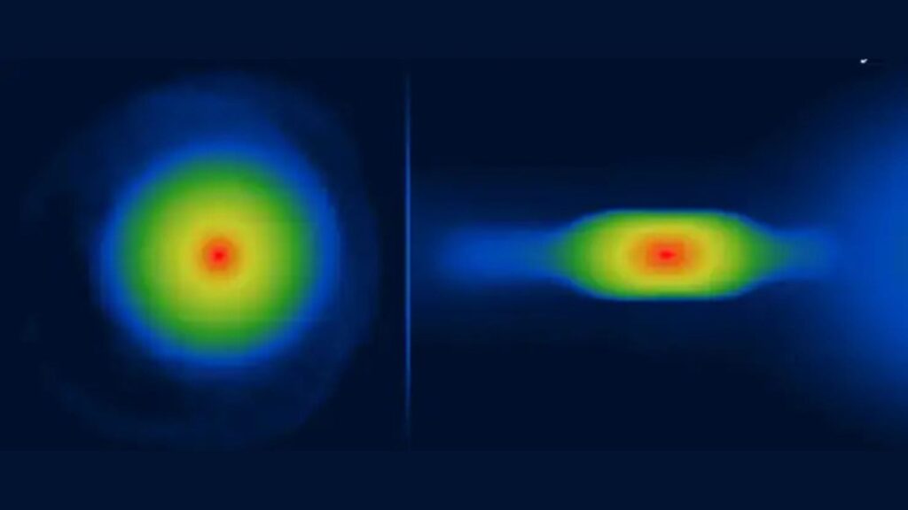 Les simulations des scientifiques, mettant en évidence des planètes applaties. // Source : University of Central Lancashire Les simulations des scientifiques, mettant en évidence des planètes applaties. // Source : University of Central Lancashire