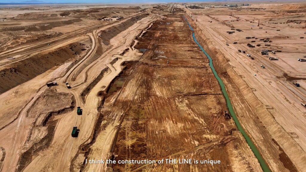 The Line en février 2024 // Source : Neom The Line en février 2024 // Source : Neom