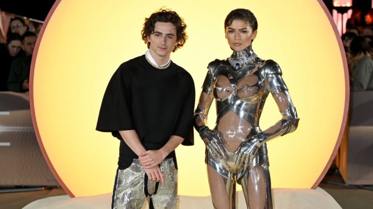 Timothée Chalamet et Zendaya à l'avant-première de Dune 2, à Londres. // Source : Image promotionnelle de Warner Bros UK Timothée Chalamet et Zendaya à l'avant-première de Dune 2, à Londres. // Source : Image promotionnelle de Warner Bros UK