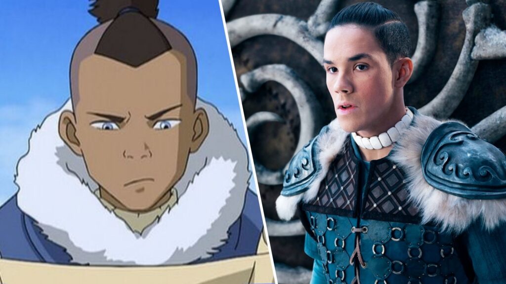 Sokka dans l'animé / dans la série Netflix. // Source : Nickelodeon / Netflix Sokka dans l'animé / dans la série Netflix. // Source : Nickelodeon / Netflix