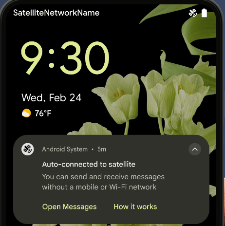 Android 15 satellite Android 15 satellite