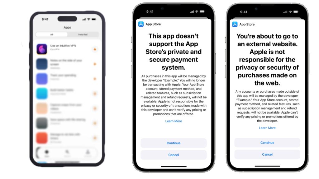 Setapp sera un des premiers magasins tiers sur iPhone, mais Apple affichera ses grosses pages qui font peur à chaque installation. Setapp sera un des premiers magasins tiers sur iPhone, mais Apple affichera ses grosses pages qui font peur à chaque installation.