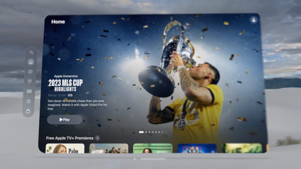 L'expérience football immersive d'Apple. // Source : Numerama L'expérience football immersive d'Apple. // Source : Numerama
