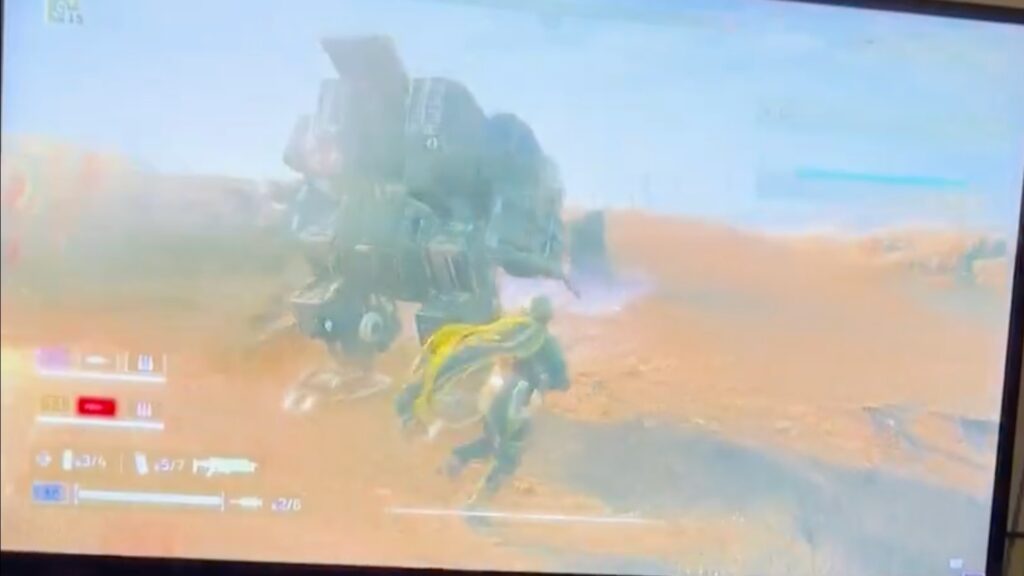 Un mécha dans Helldivers 2 // Source : Capture Twitter Un mécha dans Helldivers 2 // Source : Capture Twitter