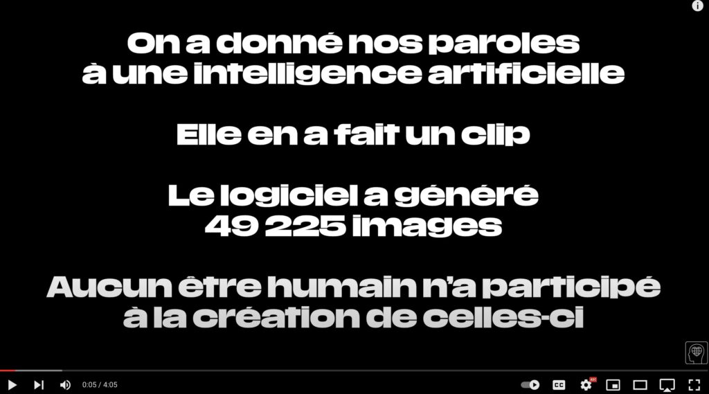 Impressionnant, hein ? En réalité, un humain a grandement participé à la création du clip. Impressionnant, hein ? En réalité, un humain a grandement participé à la création du clip.