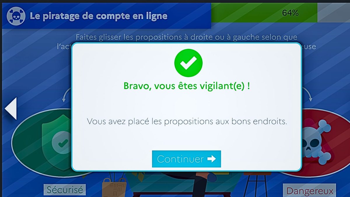 Le gouvernement a mis en place une plateforme publique d'apprentissage à la cybersécurité. // Source : Cybermalveillance / Numerama Le gouvernement a mis en place une plateforme publique d'apprentissage à la cybersécurité. // Source : Cybermalveillance / Numerama