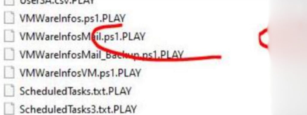 Les fichiers chiffrés par le logiciel malveillant des hackers. // Source : Nomios Les fichiers chiffrés par le logiciel malveillant des hackers. // Source : Nomios