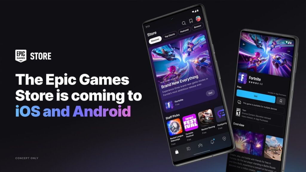L'Epic Games Store sur smartphone. // Source : Epic L'Epic Games Store sur smartphone. // Source : Epic