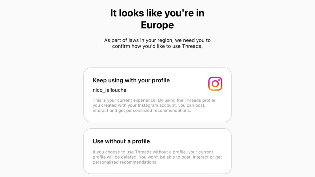 En allant sur Instagram, on peut choisir de continuer à utiliser son compte… ou de repartir de zéro, sans compte. En allant sur Instagram, on peut choisir de continuer à utiliser son compte… ou de repartir de zéro, sans compte.