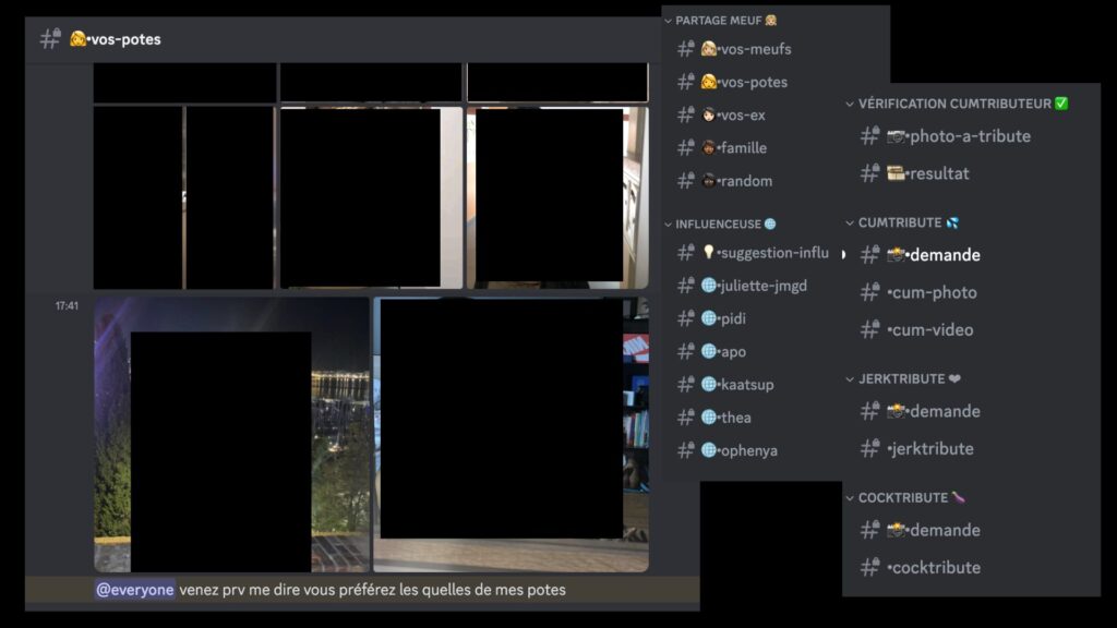 Des photos de femmes, souvent très jeunes, sont partagées sur ces serveurs Discord // Source : Capture d'écran Numerama Des photos de femmes, souvent très jeunes, sont partagées sur ces serveurs Discord // Source : Capture d'écran Numerama