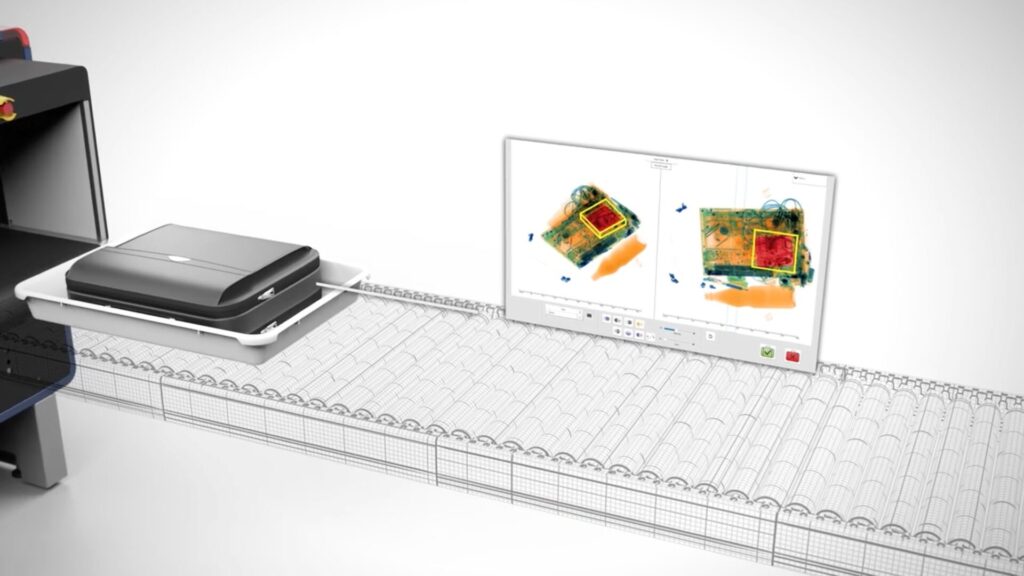 La tomographie permet de voir l'intérieur des bagages en 3D. // Source : Smiths Detection La tomographie permet de voir l'intérieur des bagages en 3D. // Source : Smiths Detection