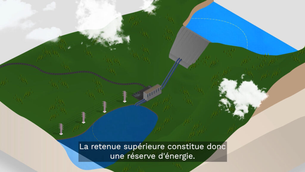 Le bassin du haut est ici mis en surligné // Source : YouTube/EDF Le bassin du haut est ici mis en surligné // Source : YouTube/EDF