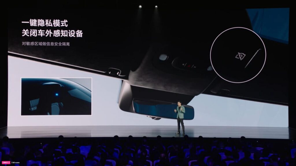 Bouton de confidentialité dans la Xiaomi SU7 // Source : Live Xiaomi Bouton de confidentialité dans la Xiaomi SU7 // Source : Live Xiaomi