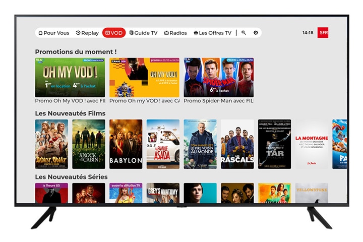 L'application SFR TV chez Samsung. // Source : Samsung L'application SFR TV chez Samsung. // Source : Samsung