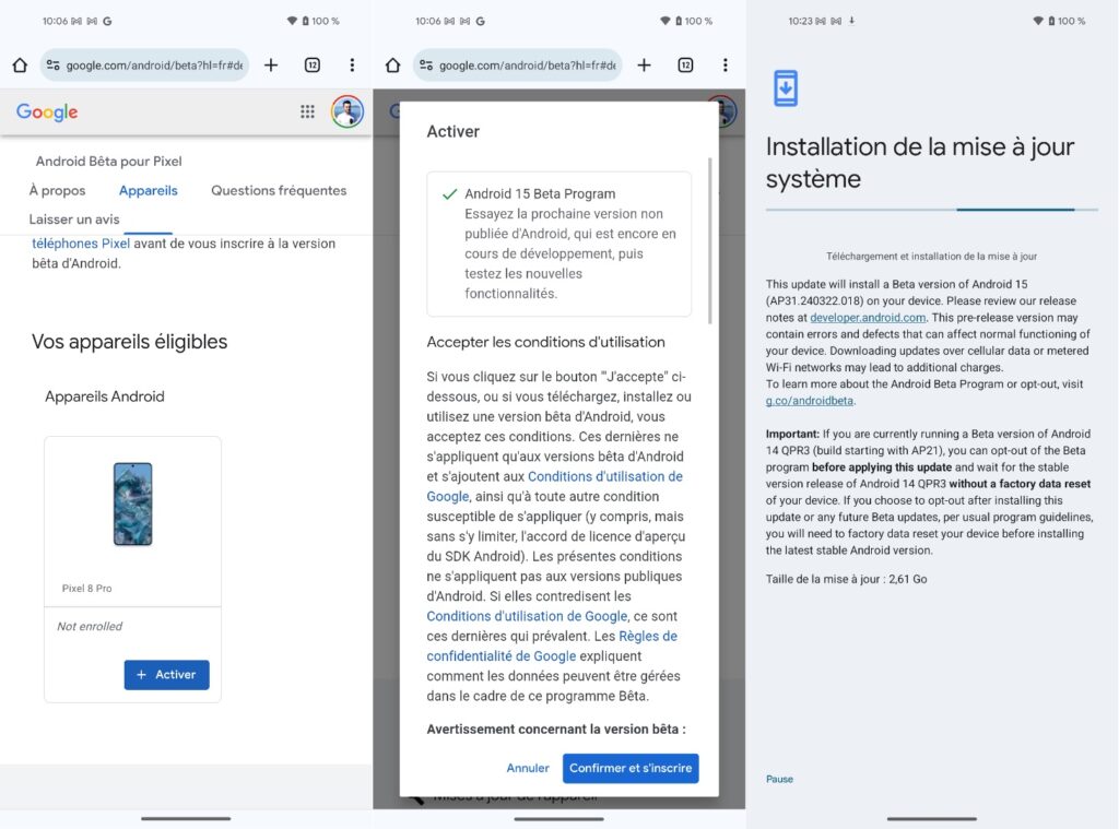 Le processus d'ajout d'un smartphone Pixel au programme Android Beta. Le processus d'ajout d'un smartphone Pixel au programme Android Beta.
