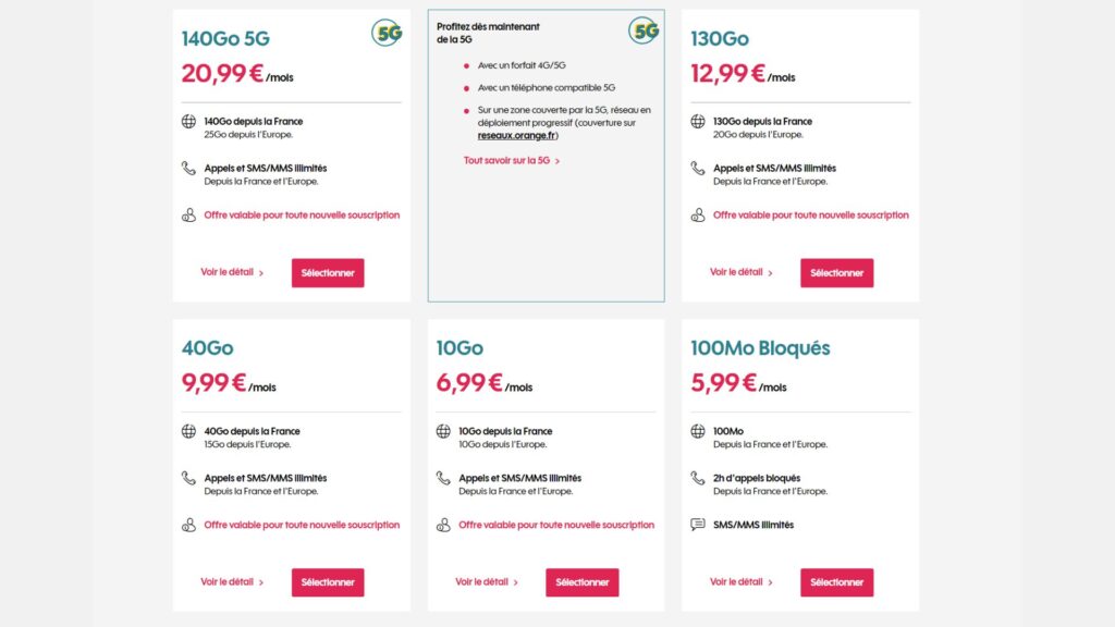 Sosh propose bien sûr d'autres forfaits, avec uneplus grande quantité de data // Source : Sosh Sosh propose bien sûr d'autres forfaits, avec uneplus grande quantité de data // Source : Sosh