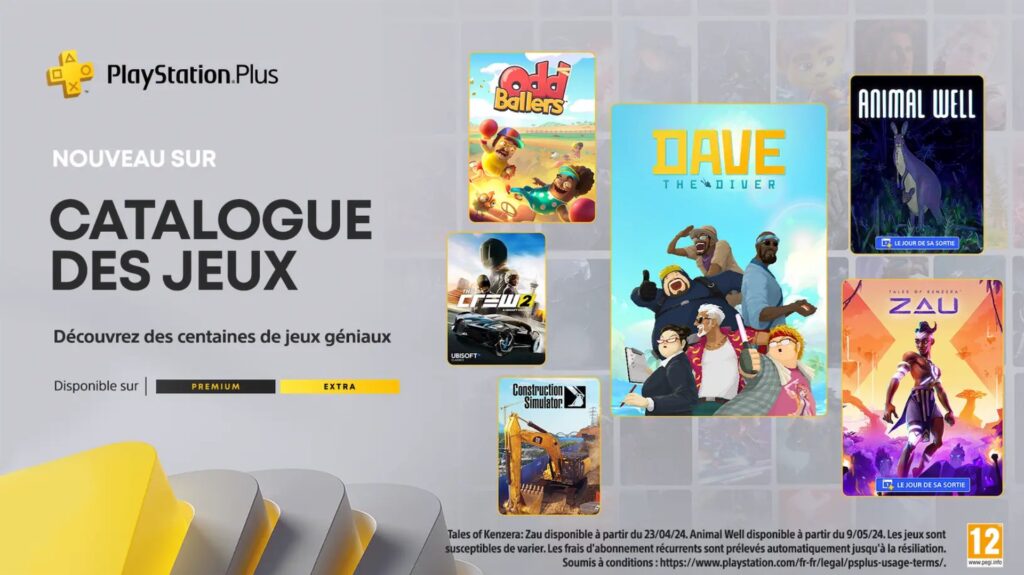 PlayStation Plus en avril 2024 // Source : Sony