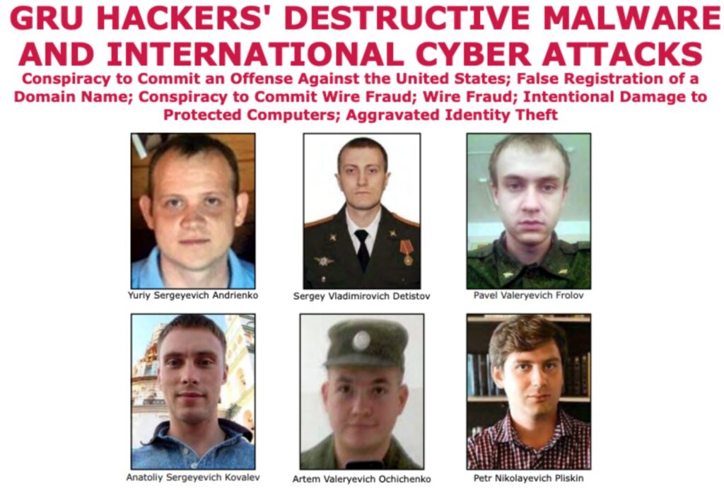 Des hackers russes de Sandworm recherchés par le FBI. // Source : FBI Des hackers russes de Sandworm recherchés par le FBI. // Source : FBI