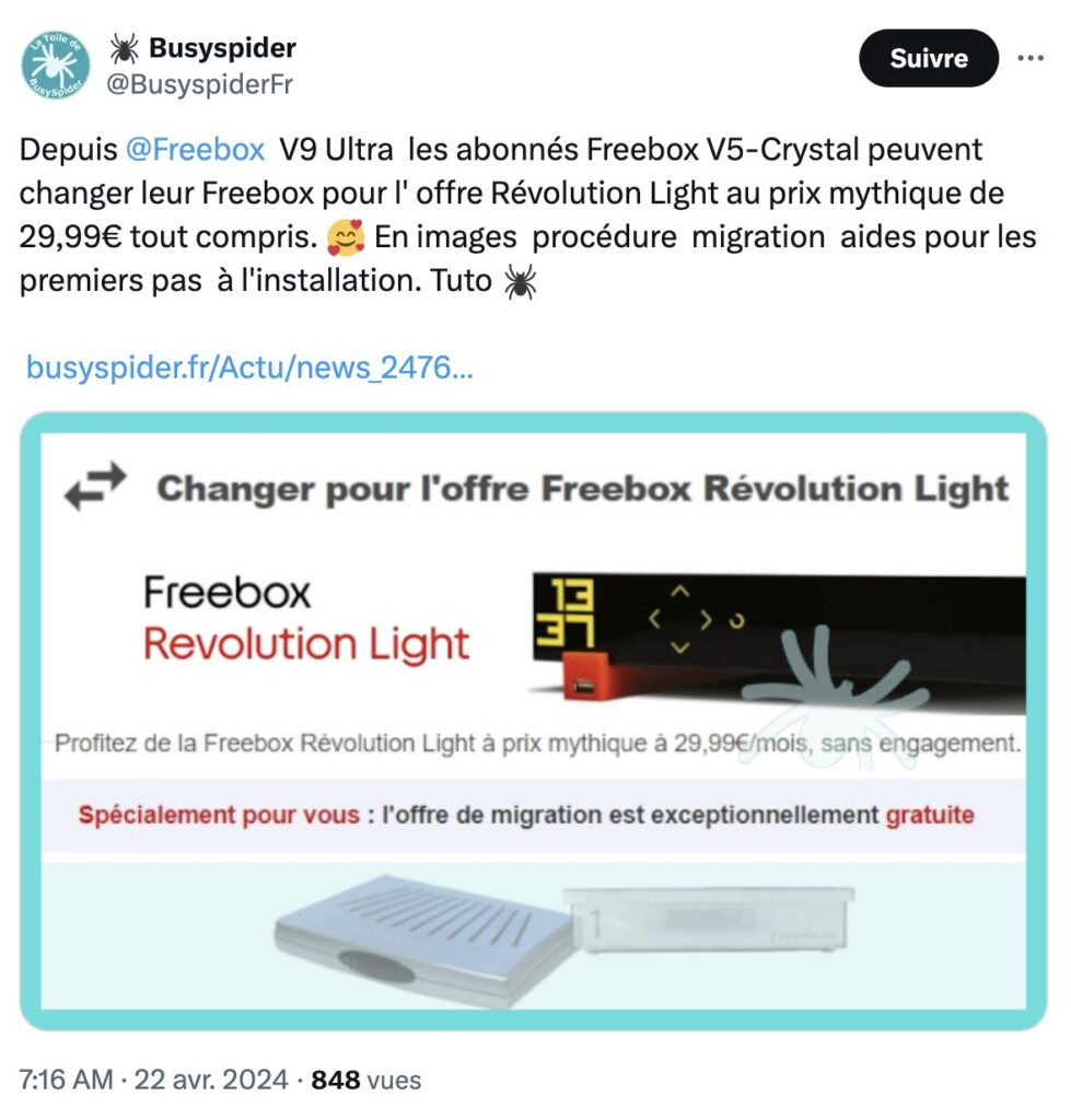 Free veut convaincre les abonnés de la Freebox V5 à passer à la Freebox V6… alors que la Freebox V9 existe. Free veut convaincre les abonnés de la Freebox V5 à passer à la Freebox V6… alors que la Freebox V9 existe.