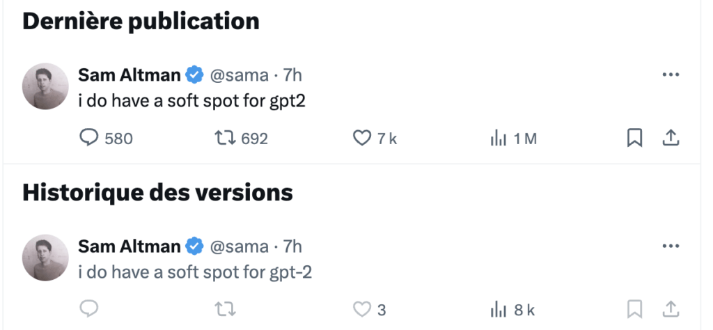 Dans un tweet, Sam Altman entretient la rumeur gpt2. Il a volontairement supprimé le tiret pour aiguiser les soupçons. Dans un tweet, Sam Altman entretient la rumeur gpt2. Il a volontairement supprimé le tiret pour aiguiser les soupçons.