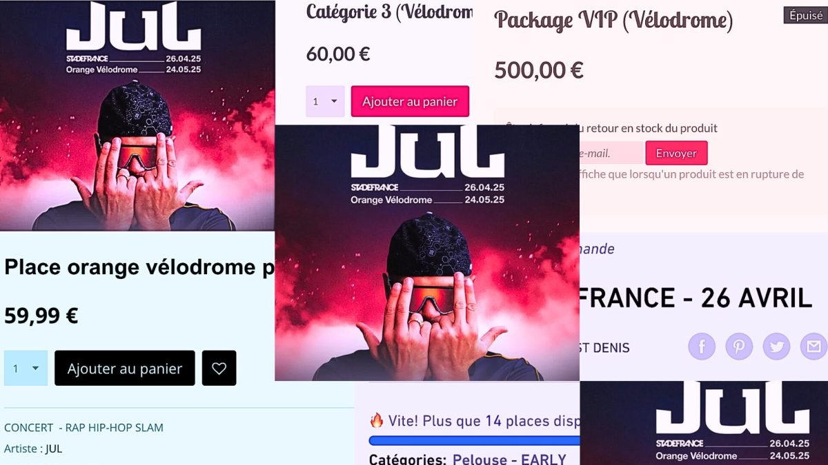 Les faux sites pour le concert de Jul sont déjà légions sur le web. // Source : Numerama Les faux sites pour le concert de Jul sont déjà légions sur le web. // Source : Numerama