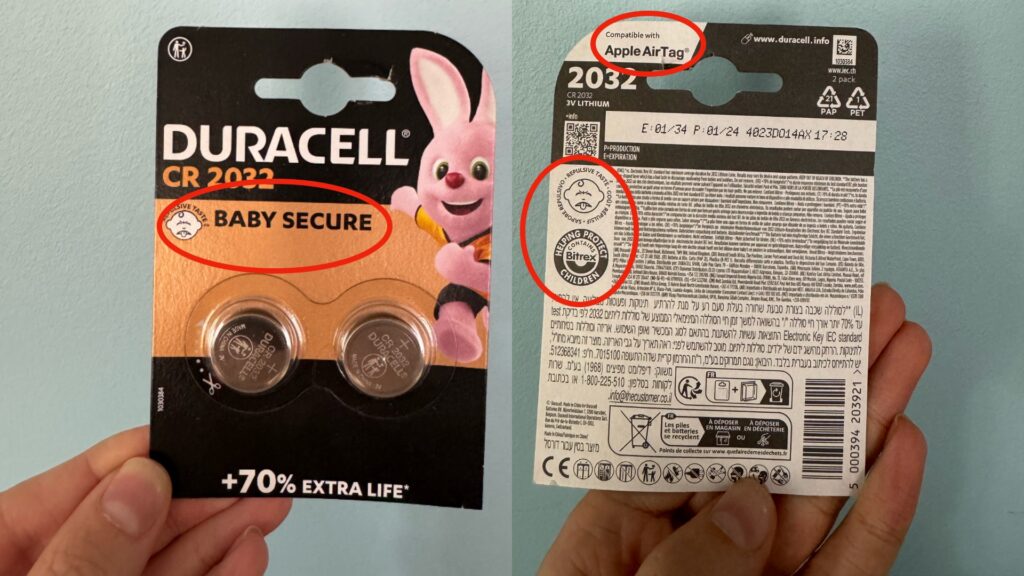 Les nouvelles piles CR 2032 de Duracell, pour les AirTag, sont recouvertes de Bitrex. Les nouvelles piles CR 2032 de Duracell, pour les AirTag, sont recouvertes de Bitrex.