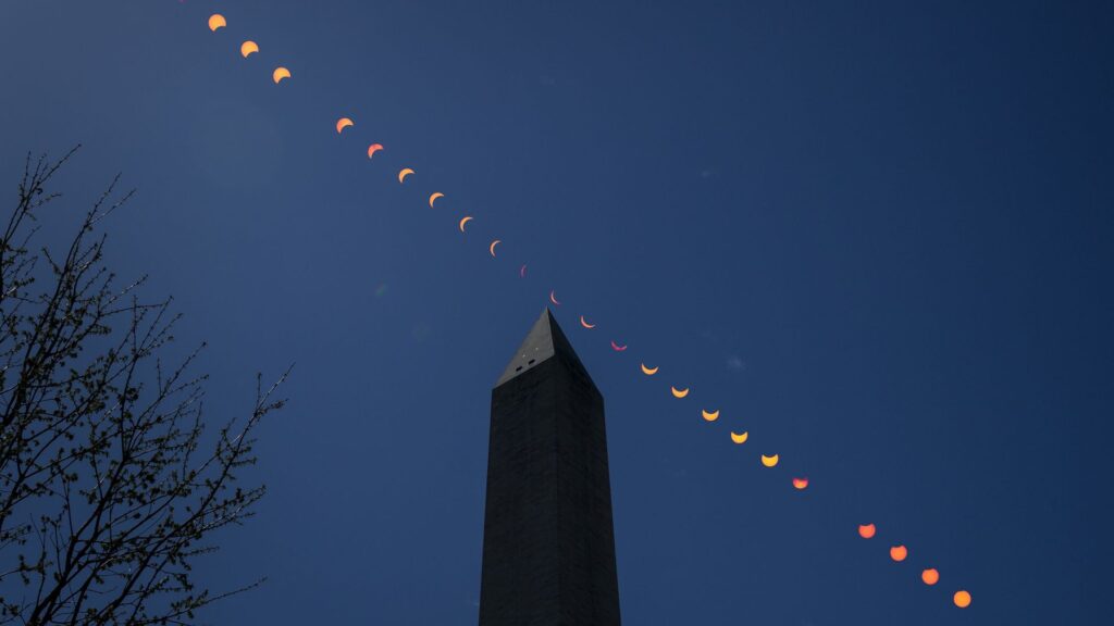 L'éclipse solaire vue des États-Unis (Washington). // Source : Via X @Nasa (photo recadrée) L'éclipse solaire vue des États-Unis (Washington). // Source : Via X @Nasa (photo recadrée)