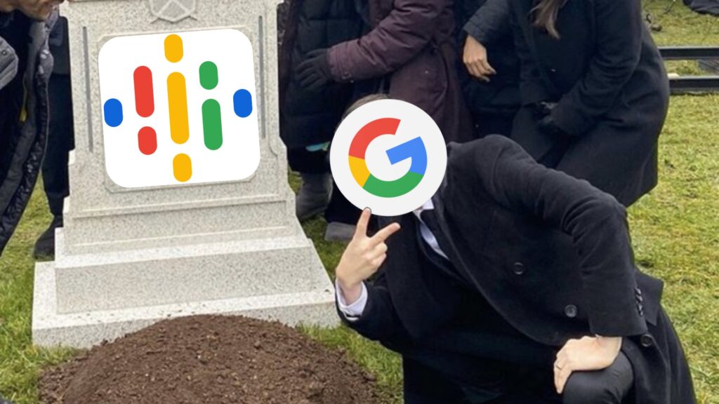 Google Podcasts est mort. // Source : Montage Numerama Google Podcasts est mort. // Source : Montage Numerama