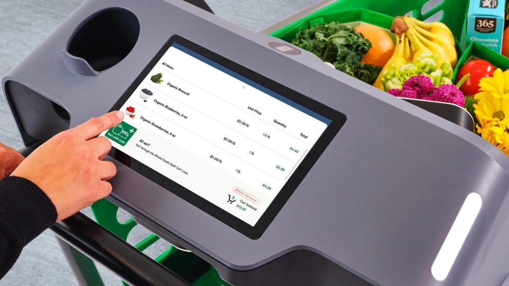 Le caddie Amazon Dash Cart. Le caddie Amazon Dash Cart.