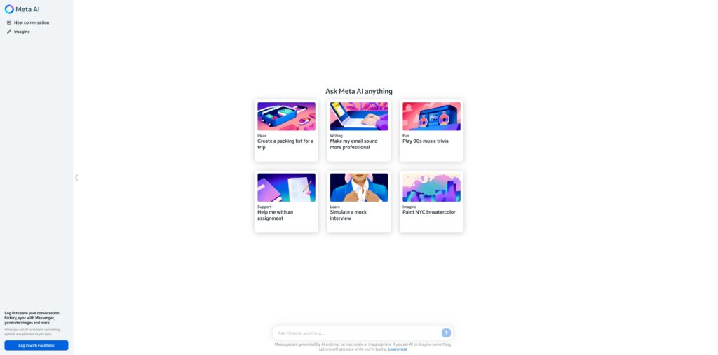 L'interface de Meta.AI avec un VPN. L'interface de Meta.AI avec un VPN.