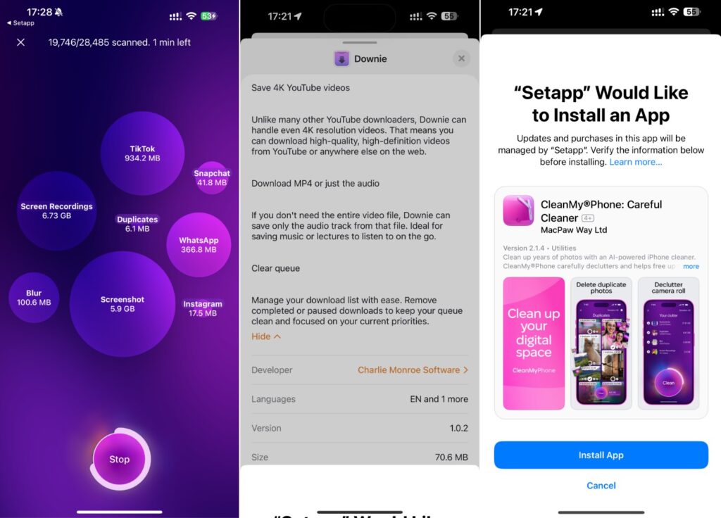 Les premières applications du Setapp Mobile. Les premières applications du Setapp Mobile.