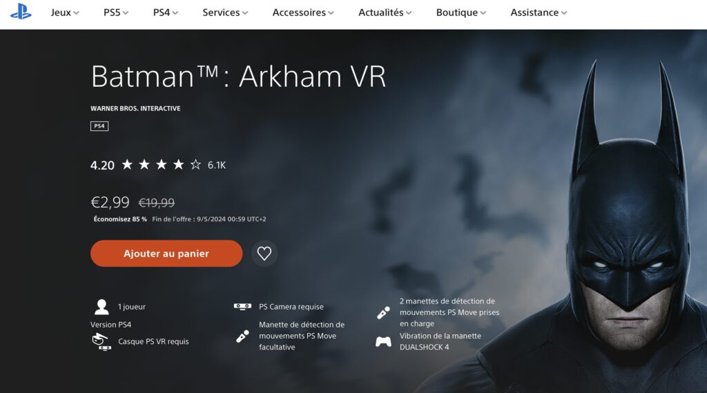 Le premier jeu Arkham VR. Le premier jeu Arkham VR.