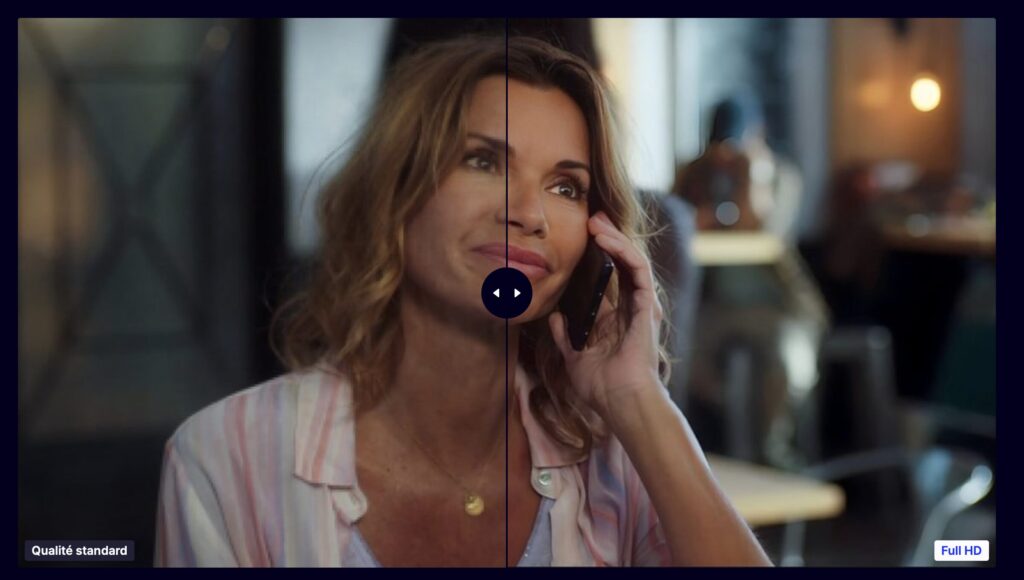 La norme devrait être le Full HD en 2024, mais TF1 la fait payer. La norme devrait être le Full HD en 2024, mais TF1 la fait payer.
