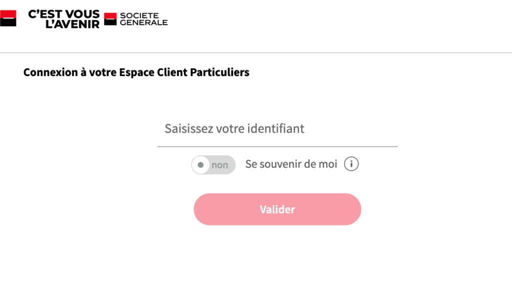 Le faux site de la société Générale. // Source : Numerama Le faux site de la société Générale. // Source : Numerama