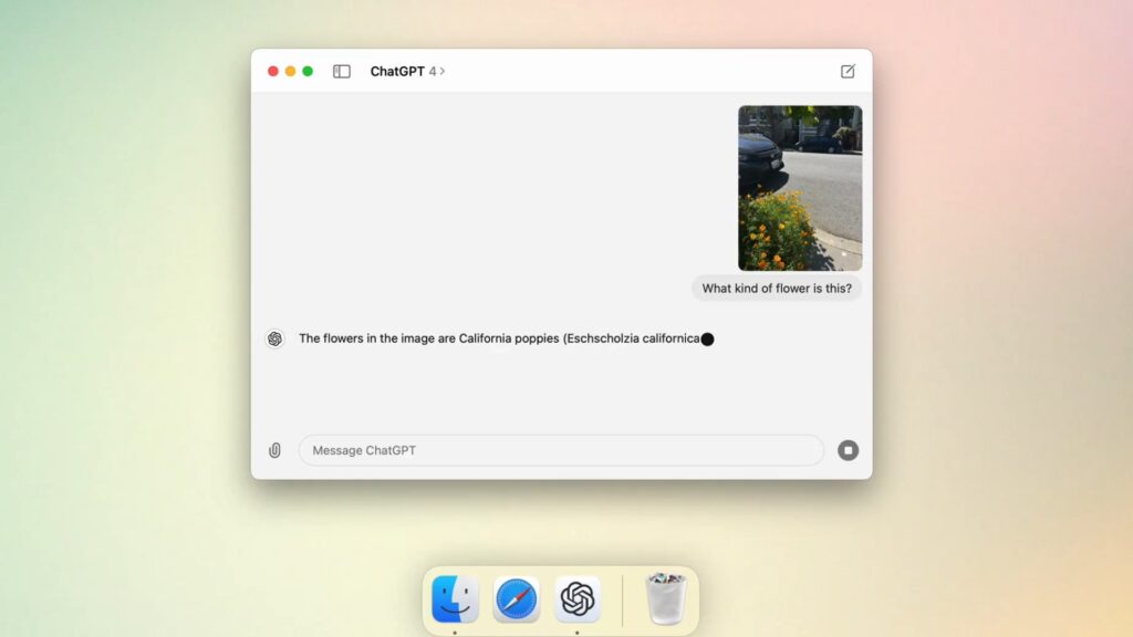ChatGPT pour Mac. // Source : OpenAI ChatGPT pour Mac. // Source : OpenAI