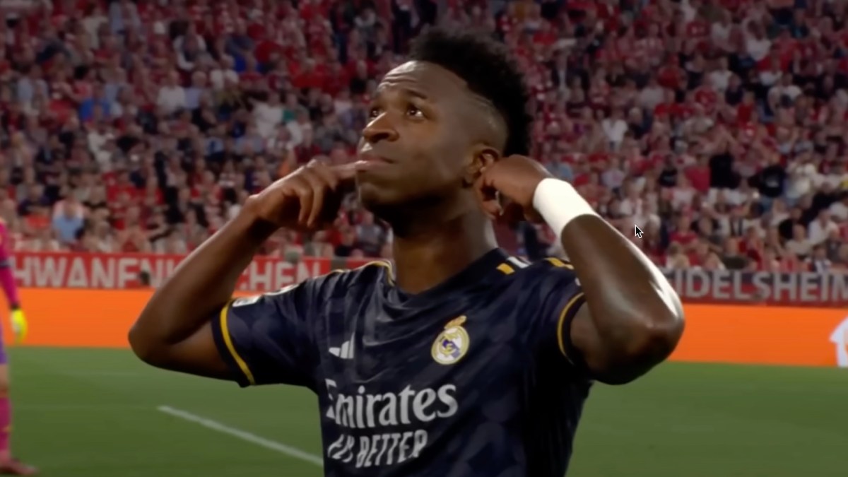 Vinicius en Ligue des champions avec le Real Madrid // Source : Capture Canal+ Vinicius en Ligue des champions avec le Real Madrid // Source : Capture Canal+